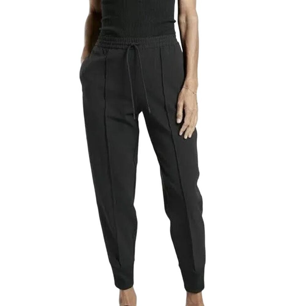 Athleta Endeavor Jogger Pants Drawstring Tapered Pleated Athletic Twill Black 24